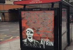 Londra'da YPG'li teröristin posterlerini duraklara astılar
