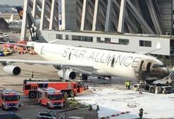 Frankfurt Havalimanı'nda bir uçakta yangın çıktı