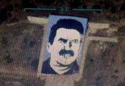 Afrin'de Öcalan resminin imha edildiği alana dev Erdoğan posteri