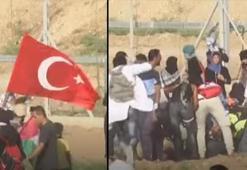 İsrail Türk bayrağını sallayan genci böyle vurdu