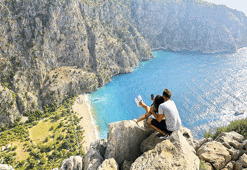 Selfie için tehlikeli seyir!