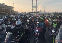 Motorculardan 15 Temmuz Şehitler Köprüsü'nde eylem