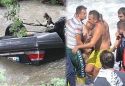Otomobili derede, cesedi denizde bulundu