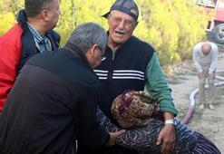 Yanan evlerini gözyaşları içinde izlediler