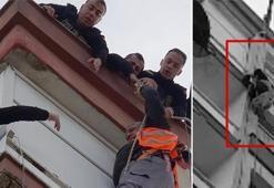 Adana'da yürekleri ağza getiren an! Halat koptu