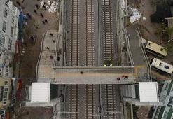 Gebze-Halkalı tren hattında son durum havadan görüntülendi