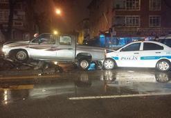 Hırsız polis kovalamacası kaza ile bitti