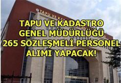 Tapu ve Kadastro Genel Müdürlüğü 265 sözleşmeli personel alımı yapacak! İşte detaylar...
