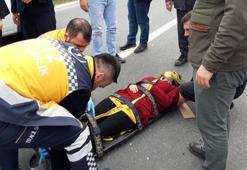 Seyir halindeki araçtan atladı