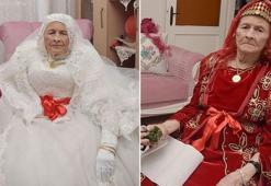 89 yaşındaki Halime Nine kına yaktı, gelinlik giydi