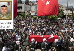 Gabar'da şehit düşen Sözleşmeli Er Ercan Can, Hatay'da toprağa verildi
