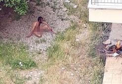 Apartmanın bahçesinde görenler şoke oldu! Çırılçıplak...