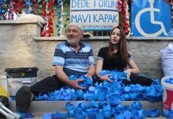 Mavi kapak toplayan dede toruna güzel haber!