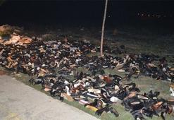 Polis alarma geçti! Yol kenarına atılmış onlarca ayakkabı...