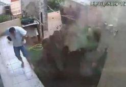Böcek öldürmek isterken bahçesini havaya uçurdu
