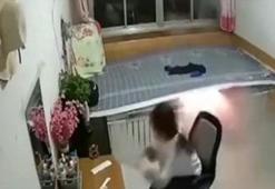 Isıtmalı yatağın patlama anı kamerada