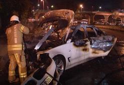 Lüks otomobil cayır cayır yandı!