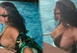 Şarkıcı Rihanna'nın, göğüs dansı olay oldu!