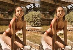 Duygu Özaslan'dan yatakta iç çamaşırlı poz!