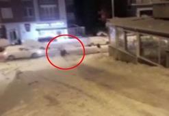 Poşetle kayak eğlencesi az daha facia ile bitecekti