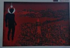 Bayrağa ‘asılmış adam’ figürü çizen 6 kişi gözaltına alındı