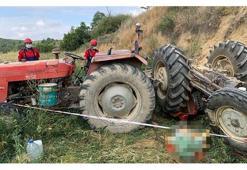 15 yaşındaki sürücünün kullandığı traktör devrildi!