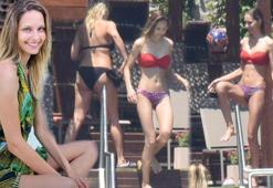 Jessica May'den sahilde futbol şov!