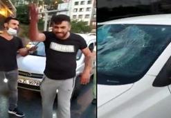 İstanbul'da maganda terörü! Kadın sürücüye saldırdı, aracın camını kırdı