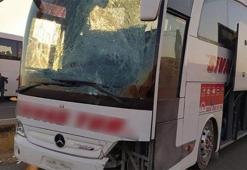 Kırıkkale'de askerleri taşıyan otobüs kaza yaptı