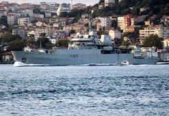 İngiliz araştırma gemisi İstanbul Boğazı'ndan geçti