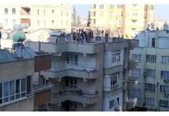 Apartman çatısında şoke eden görüntü!