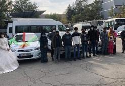 Düğün konvoyu gibi süsleyerek gizlemek istediler ama başaramadılar!