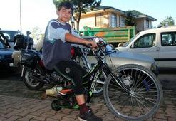 Ağaç motorundan moto-bisiklet yaptı