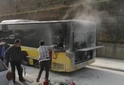 Sefaköy D-100'de otobüste yangın