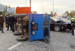 Otomobille tarım aracı çarpıştı! 2'si ağır, 7 yaralı