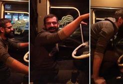 Trafikte şoke eden görüntü! TIR sürerken horon oynadı