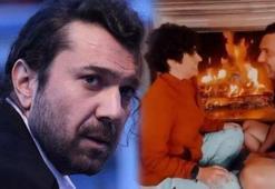 Halil Sezai ile Melike Beşli'nin şömine romantizmi! 'Sen hep gül'