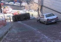Kağıthane'de faciadan dönüldü! Dik yokuşu çıkamayınca...