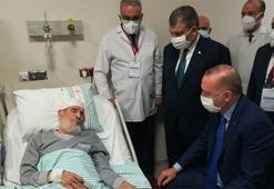 Cumhurbaşkanı Erdoğan'dan Fethi Sekin’in babası ile kanaat önderi Nazırlı’ya hastanede ziyaret