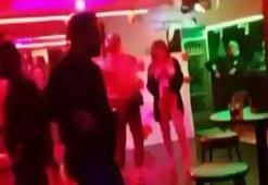 Otel diskosunda tepki çeken görüntüler