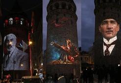 İstiklal Marşı'nın kabulünün 100'üncü yılına özel Galata Kulesi'nde gösteri