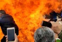 Nevruz kutlamasında korku! Bir anda parladı!