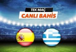 İspanya - Yunanistan maçı Tek Maç ve Canlı Bahis seçenekleriyle Misli.com’da