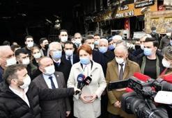 İYİ Parti lideri Akşener, Kızılcahamam'da iş yerleri yanan esnafı ziyaret etti