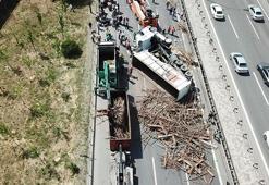 Tem Otoyolu'nda kaza! Trafik tamamen durdu