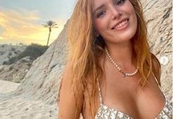 Ne yaptın Bella Thorne! Bu kez bikini üstü dar geldi...