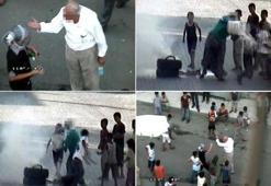 Taş atan çocuklara vatandaş müdahalesi