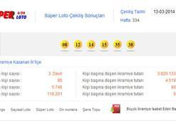 Süper Loto sonuçları-MPİ Süper Loto 13 Mart  sonuçları
