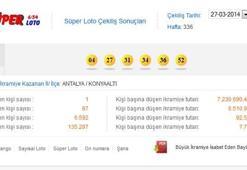 Süper Loto-Süper Loto 27 Mart Perşembe sonuçları