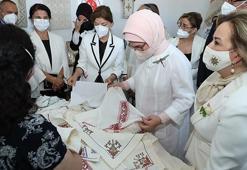 Emine Erdoğan, geleneksel Kıbrıs el sanatları ve motiflerini inceledi!